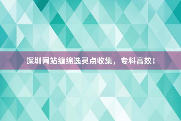 深圳网站缠绵选灵点收集，专科高效！
